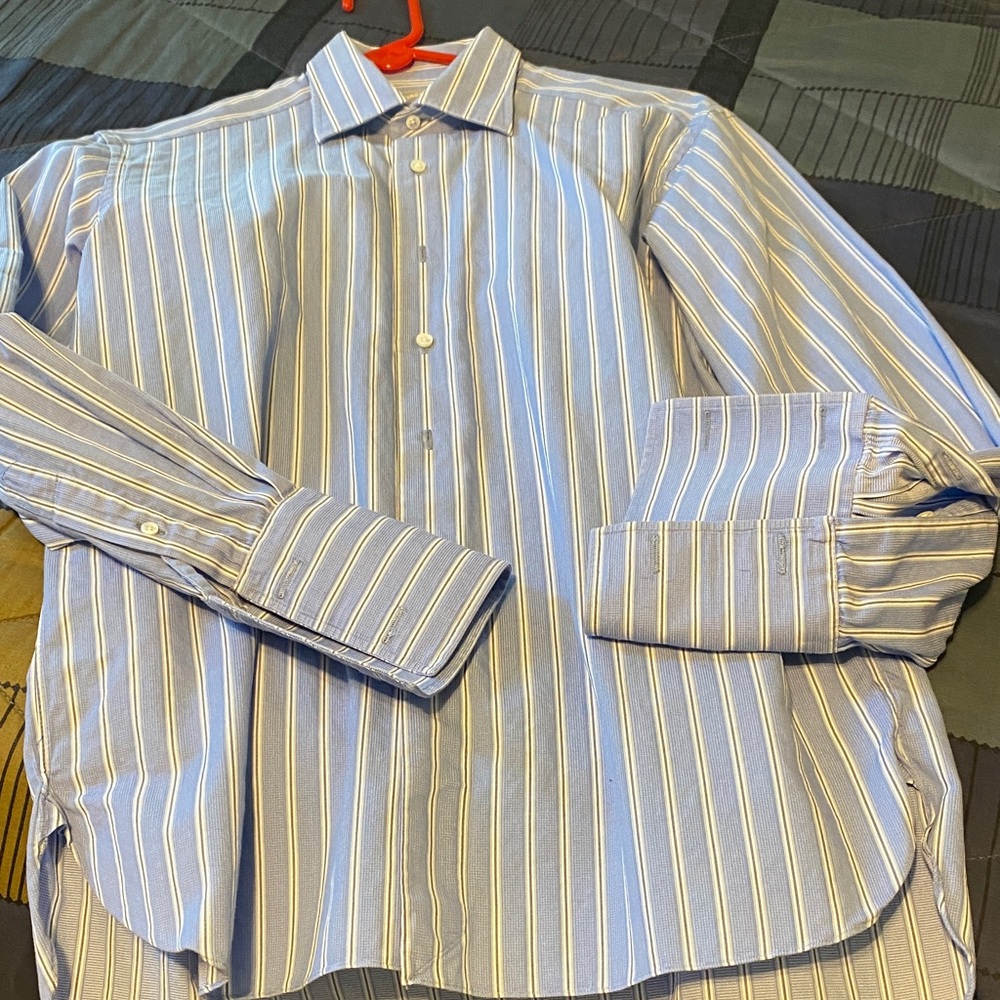 Blue Striped Men's Dress Shirt